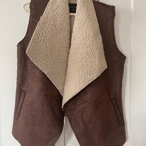 Love tree brown faux leather vest